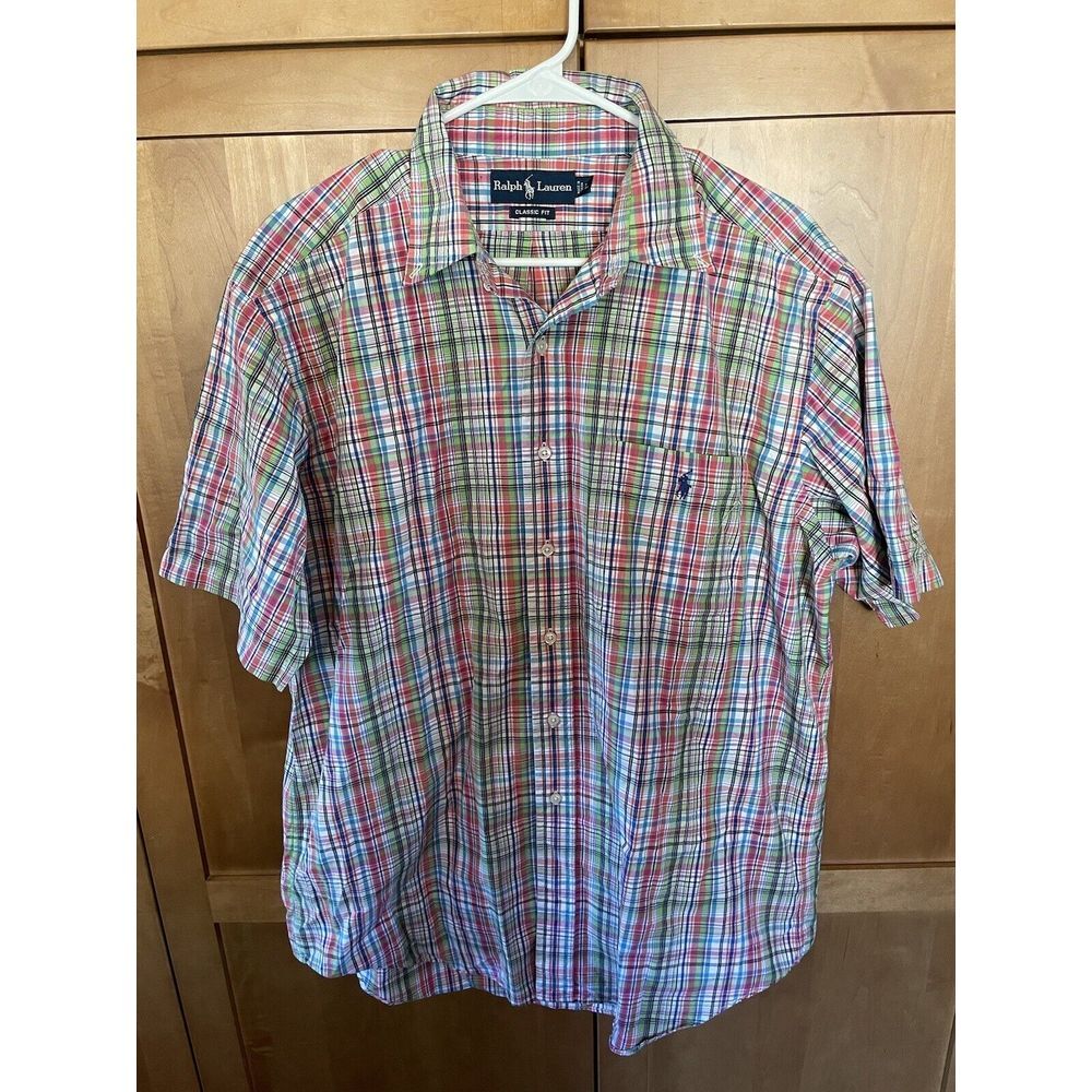 Men's L Multi-Color Ralph Lauren Short Sleeve Button-Up Shirt